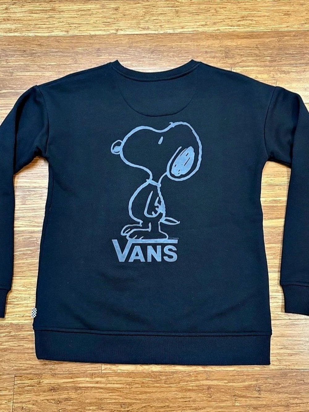 Vans x Peanuts Snoopy Crewneck Sweatshirt - Black Embossed Size XS Excellent